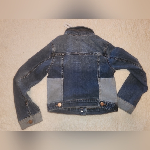 Denim Jean Jacket Girl's Sz 7 / 8 2-Toned Colorblock KIDPIK - Picture 6 of 7
